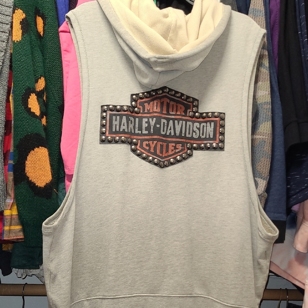 Harley-Davidson Gray Sleeveless Hoodie